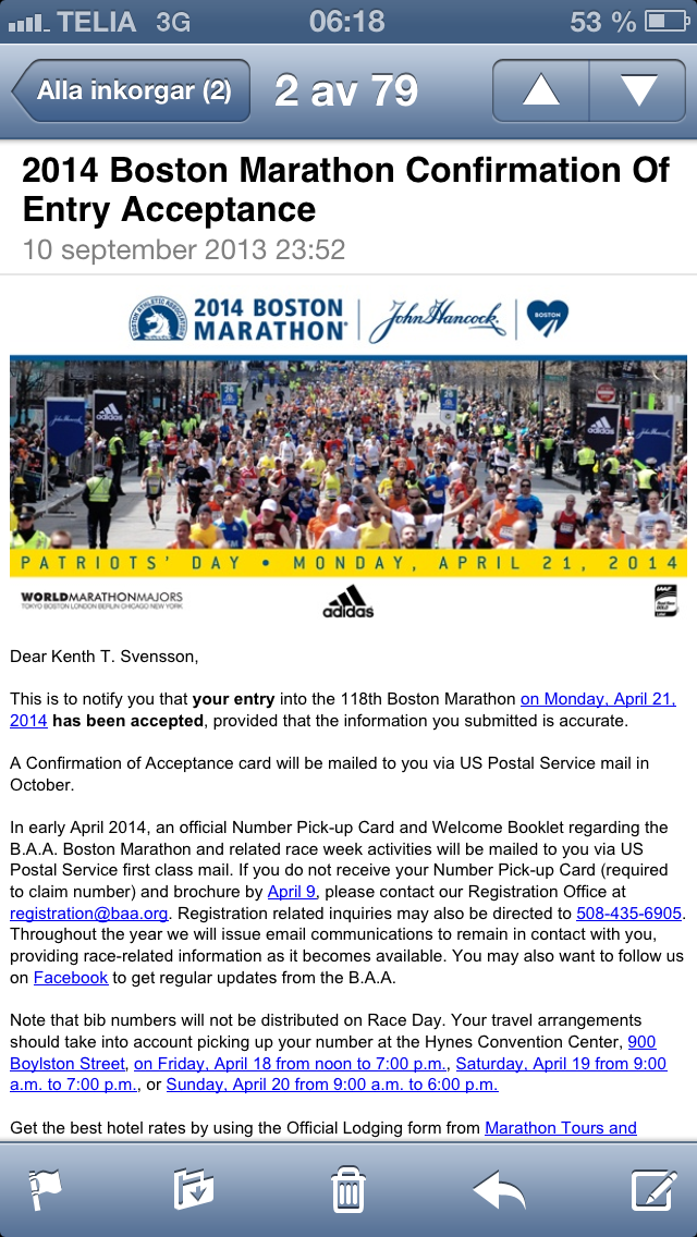 Accepted Boston Marathon 2014