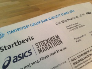 startbevis stockholm marathon 2014