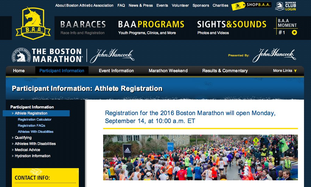Anmälan till Boston Marathon 2016